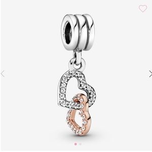 Pandora 14K GOLD Interlocking Hearts Dangle Charm